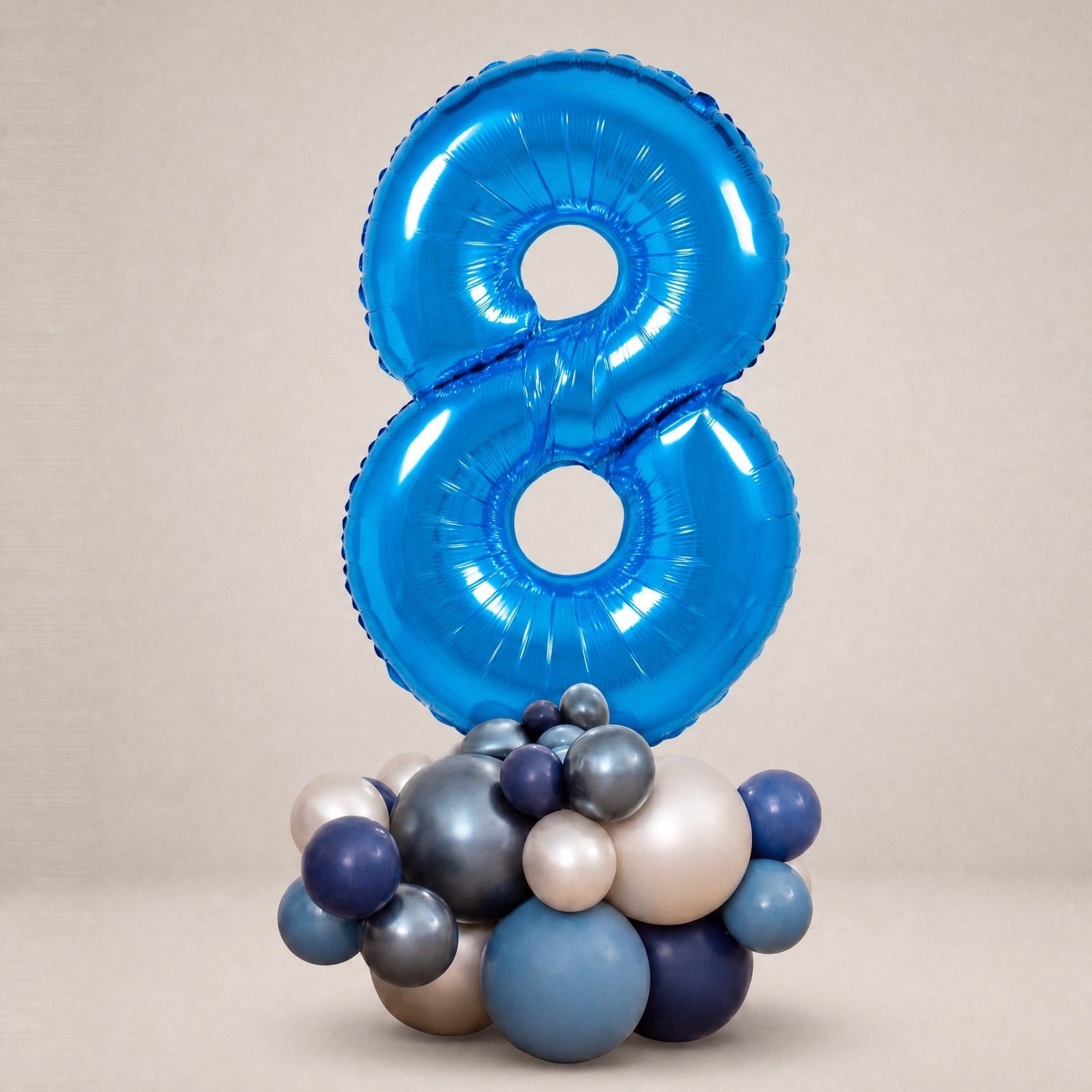 Tall Ballongstack – Blå – tall 8 – Ballonglevering.no