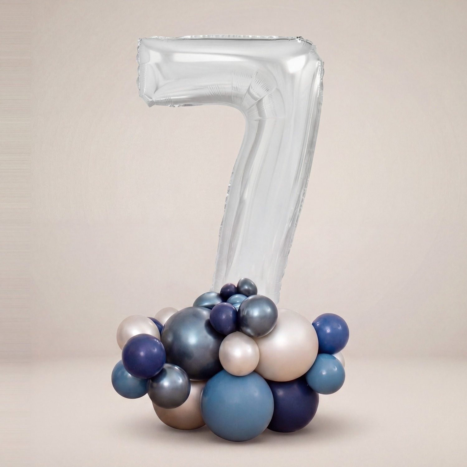 Tall Ballongstack — Blå Sølv - Ballonglevering.no