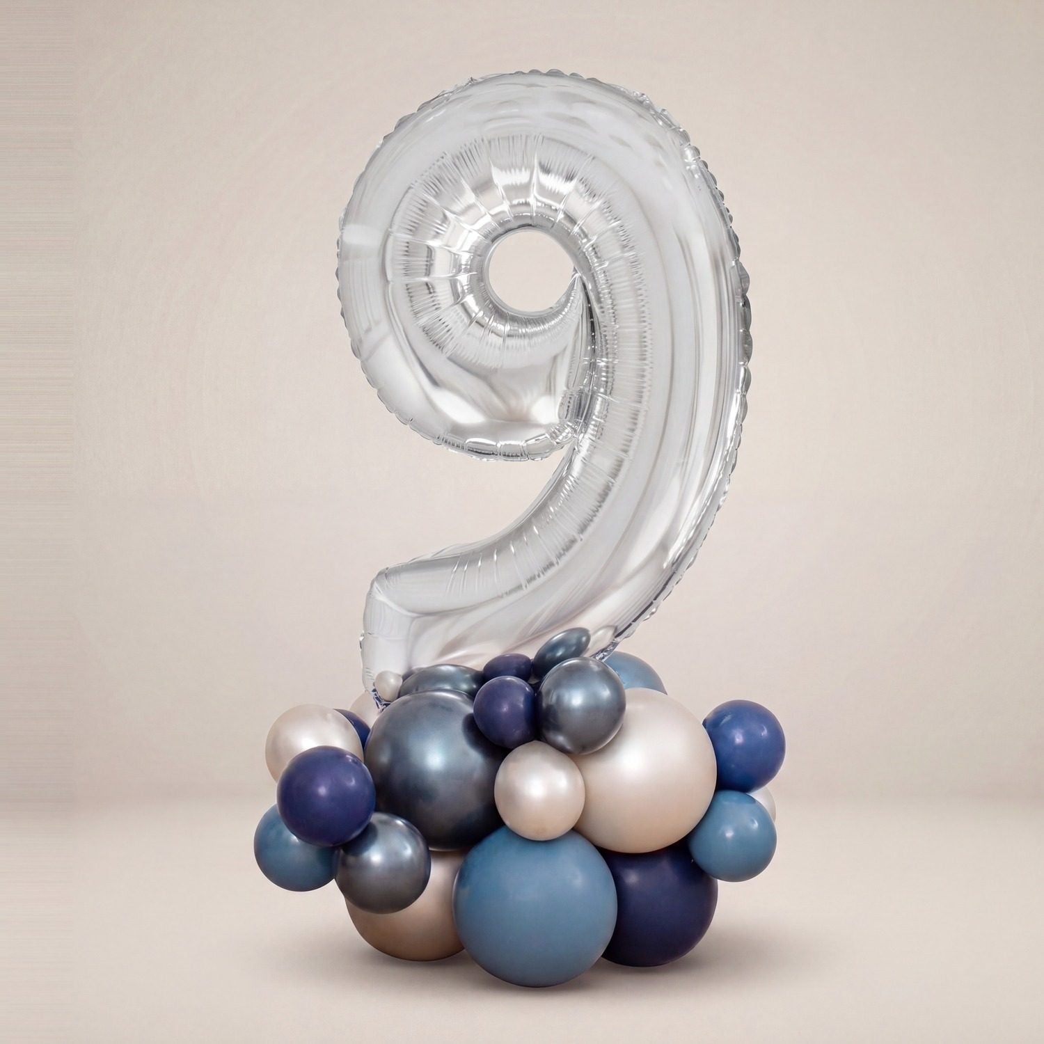 Tall Ballongstack — Blå Sølv - Ballonglevering.no