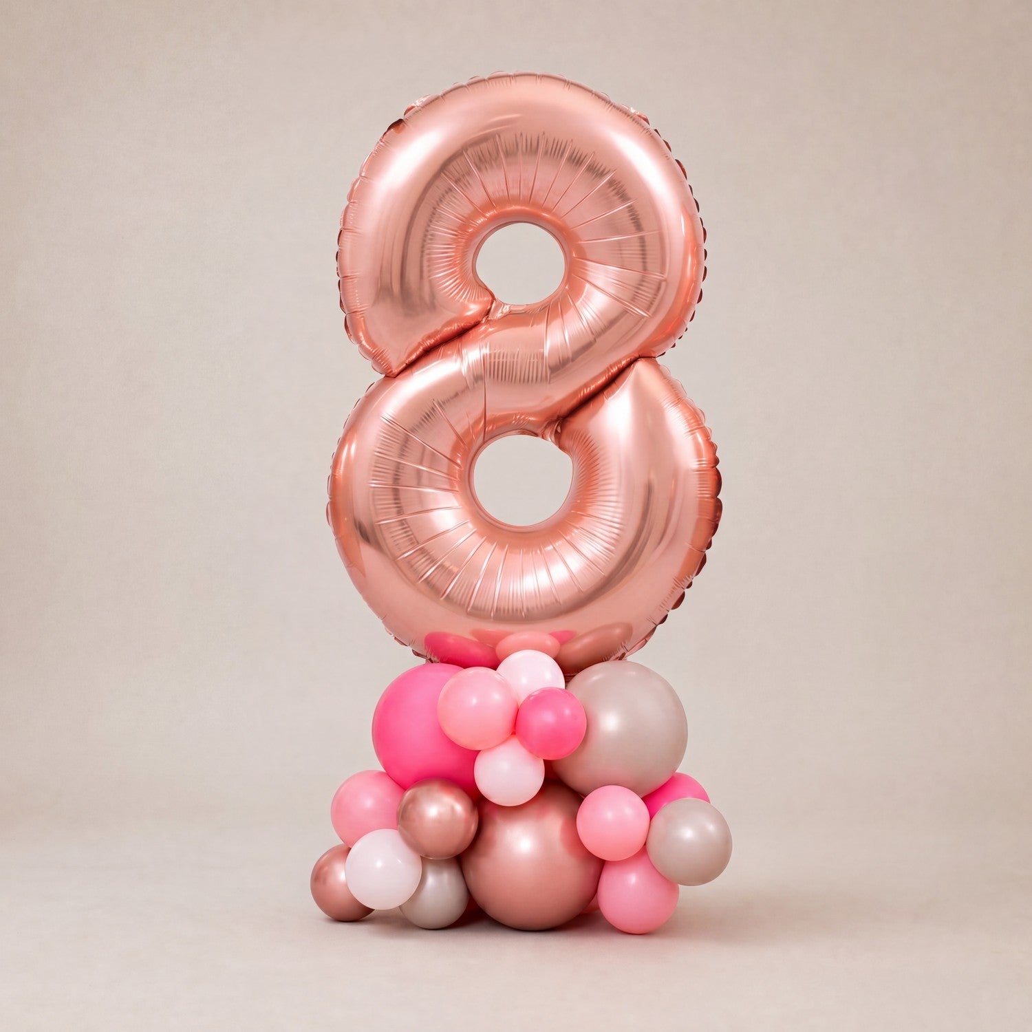 Tall Ballongstack — Rosa Rosegull - Ballonglevering.no