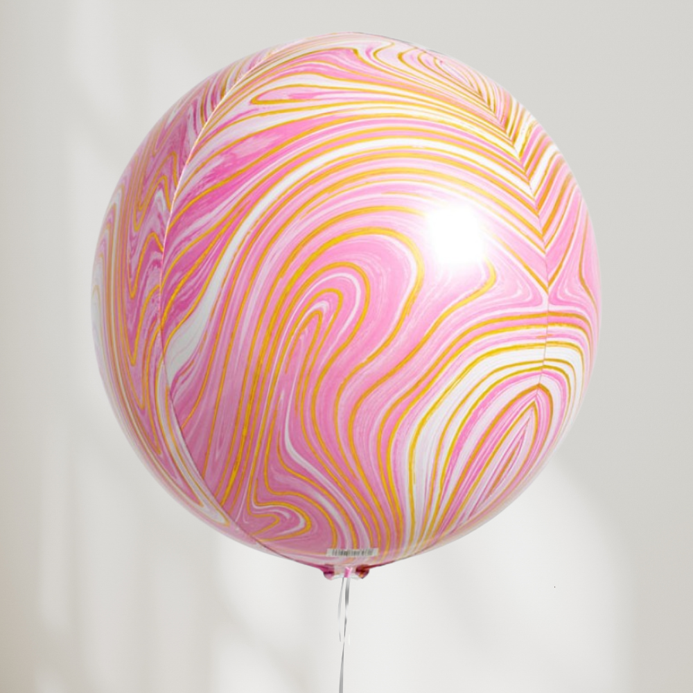 Globe Ballong Rosa Marmor