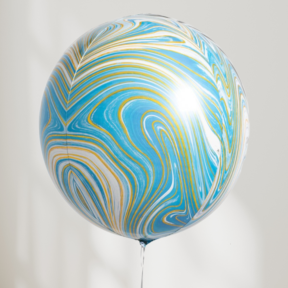 Globe Ballong Blå Marmor