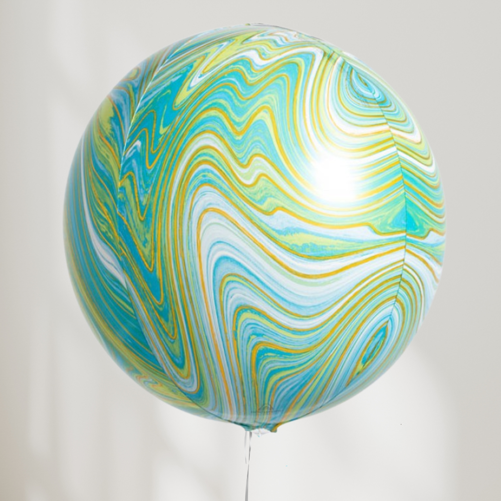 Globe Ballong Blågrønn Marmor