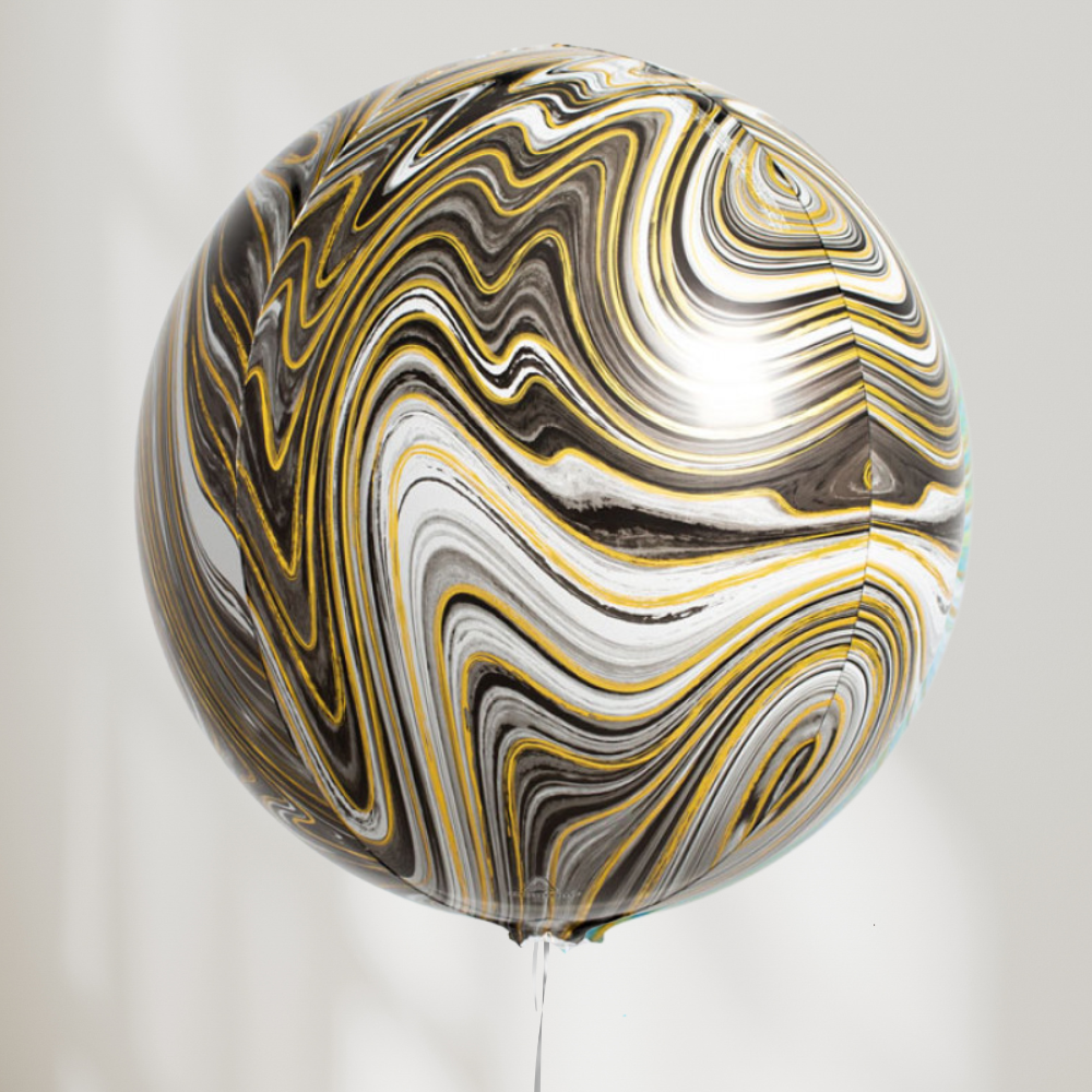 Globe Ballong Sort Marmor