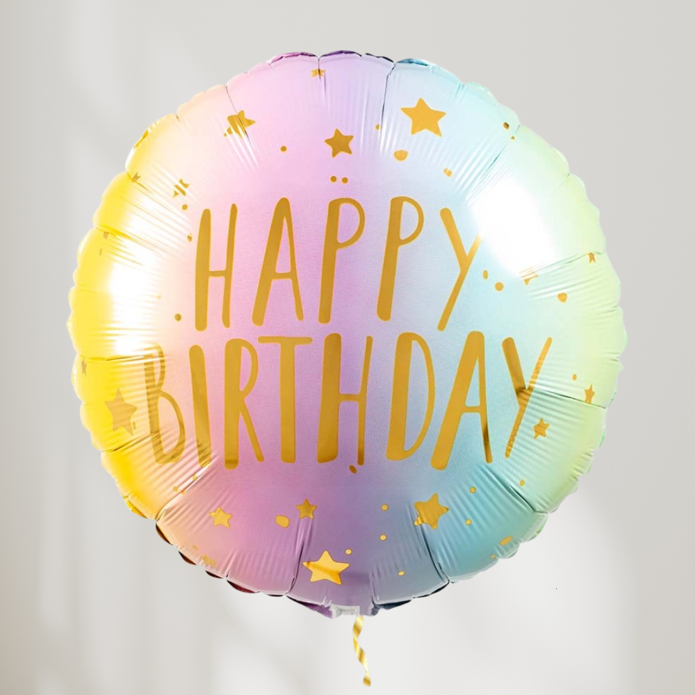 Happy Birthday Pastel Ombre Ballong