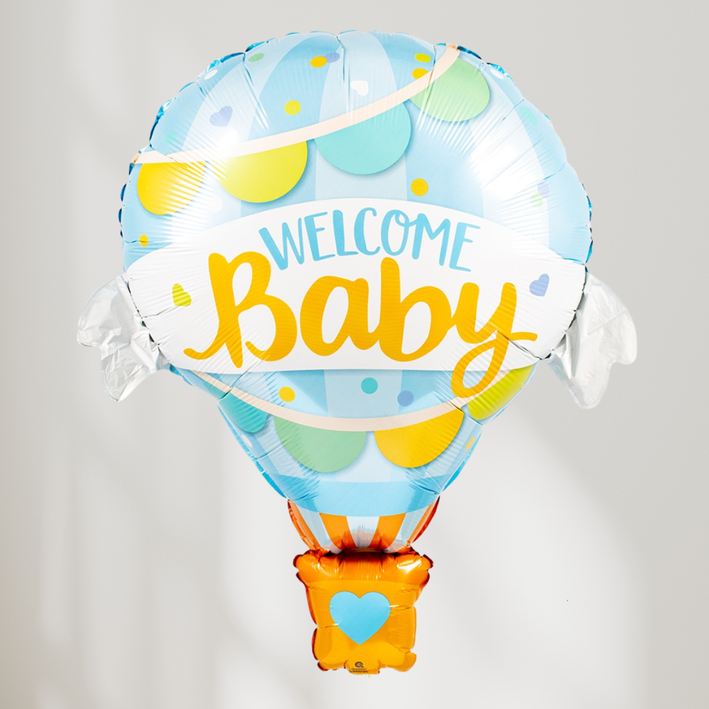 Welcome Baby Blå Luftballong Ballong
