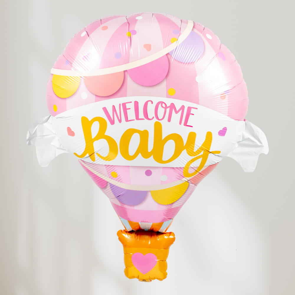 Welcome Baby Rosa Luftballong Ballong