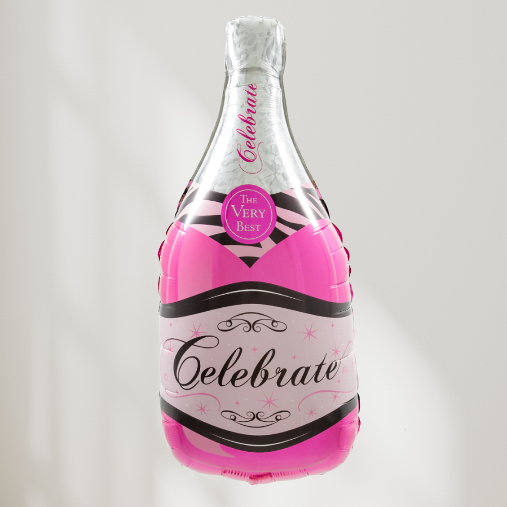 Celebrate Rosa Champagneflaske Ballong