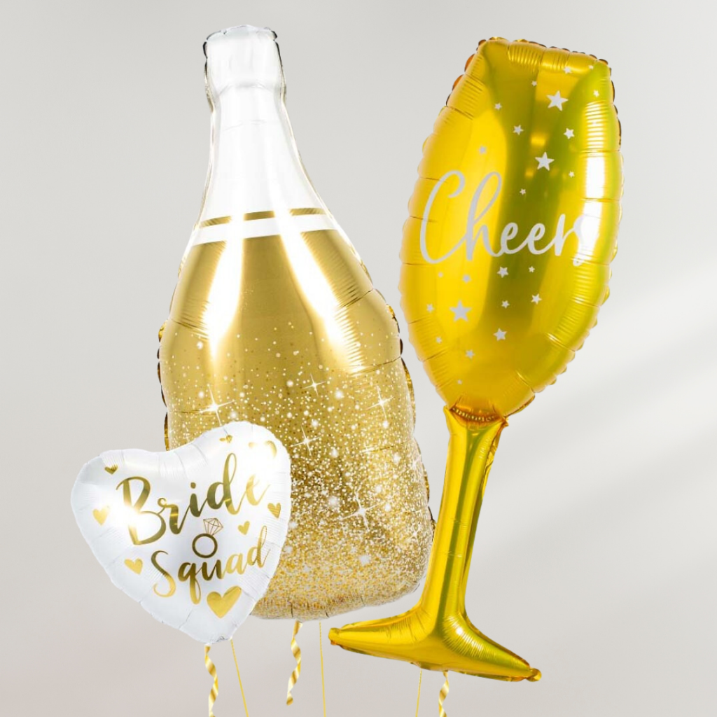 Bride Squad Champagne Bubbles Ballongbukett