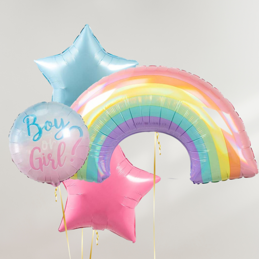 Gender Reveal Rainbow Ballongbukett