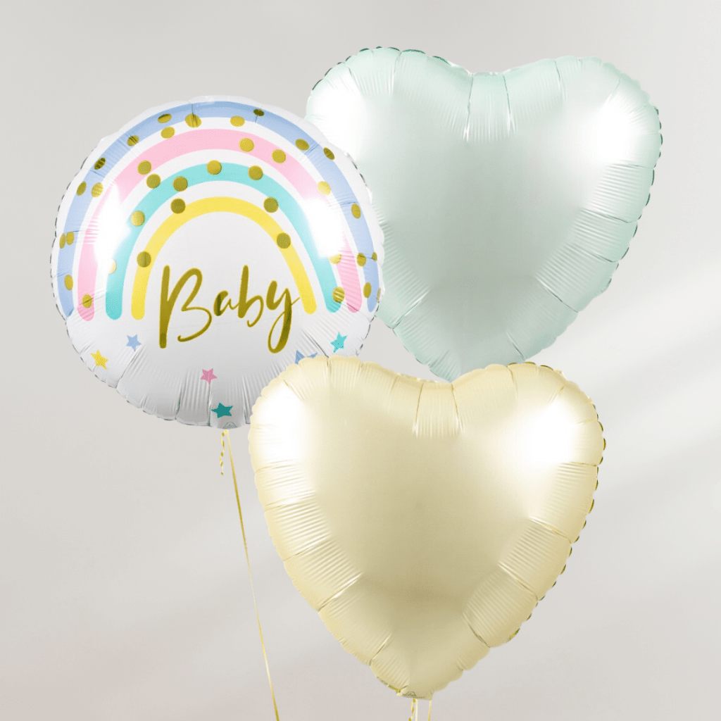 Baby Pastel Hearts Ballongbukett - Ballonglevering.no