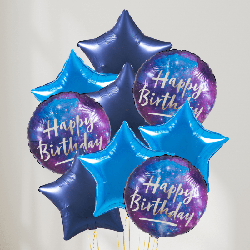 Blue Galaxy Ballongbukett - Ballonglevering.no