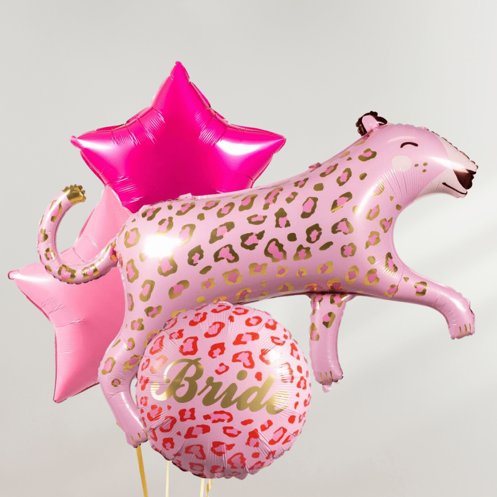 Bride Rosa Leopard Ballongbukett - Ballonglevering.no