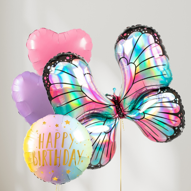 Butterfly Hearts Ballongbukett - Ballonglevering.no