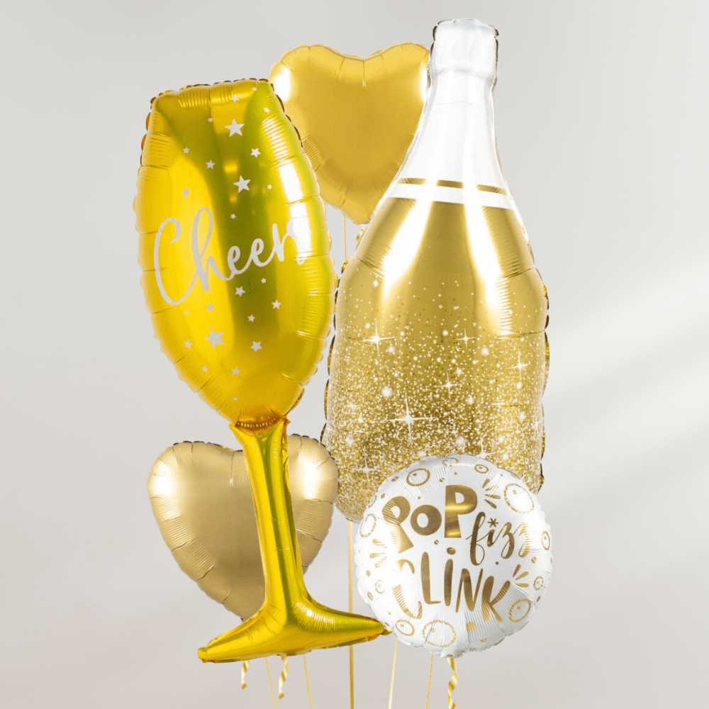 Champagne Party Ballongbukett - Ballonglevering.no