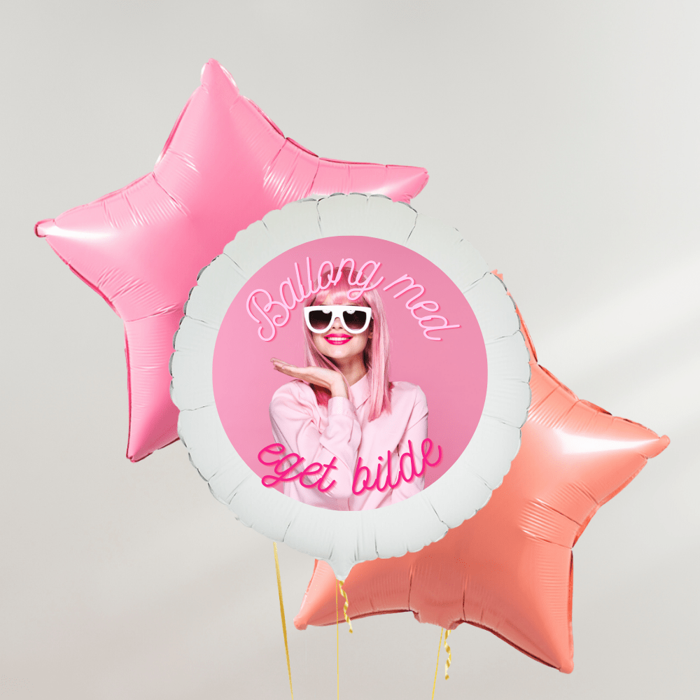 Flamingo Pink Stars Personlig Ballongbukett - Ballonglevering.no