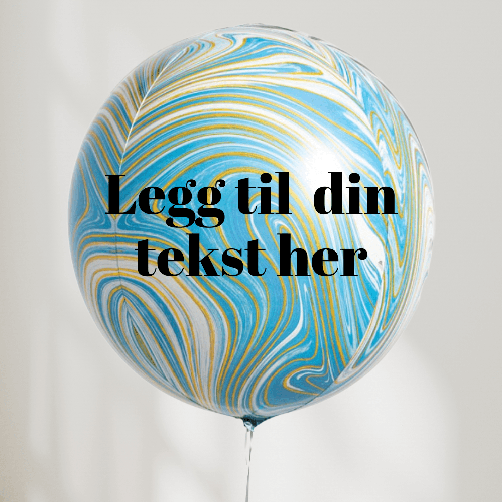 Globe Ballong Blå Marmor - Ballonglevering.no