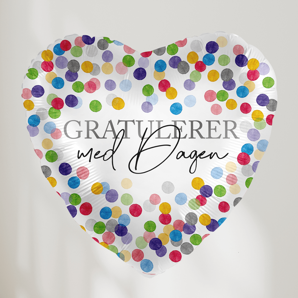 Gratulerer Med Dagen Hjerte Dots Ballong - Ballonglevering.no