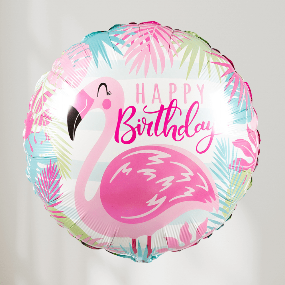 Happy Birthday Flamingo Ballong - Ballonglevering.no