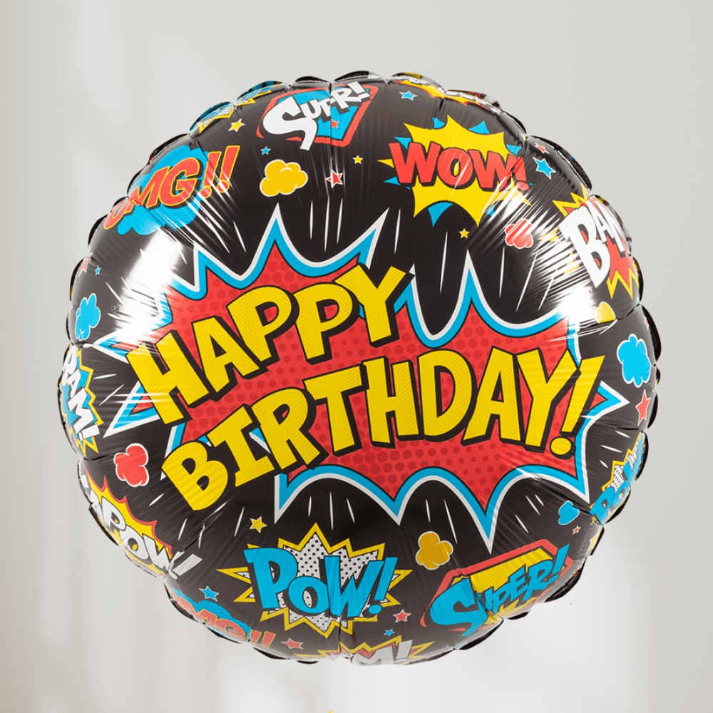 Happy Birthday Super Hero Ballong - Ballonglevering.no