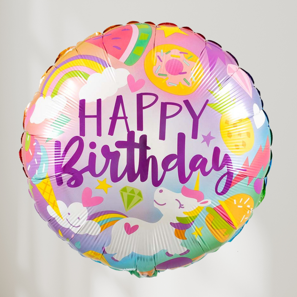 Happy Birthday Unicorn Fun Ballong - Ballonglevering.no