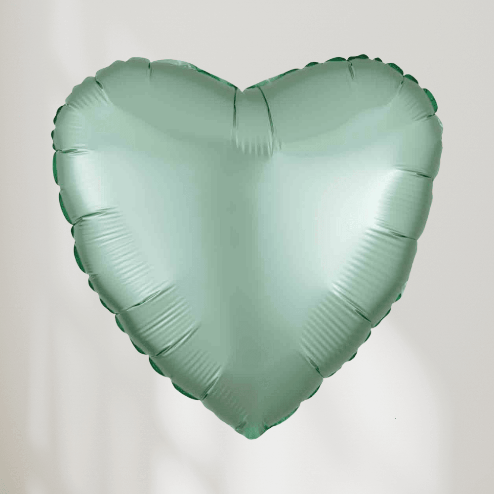 Hjerte Mint Satin Luxe - Ballonglevering.no