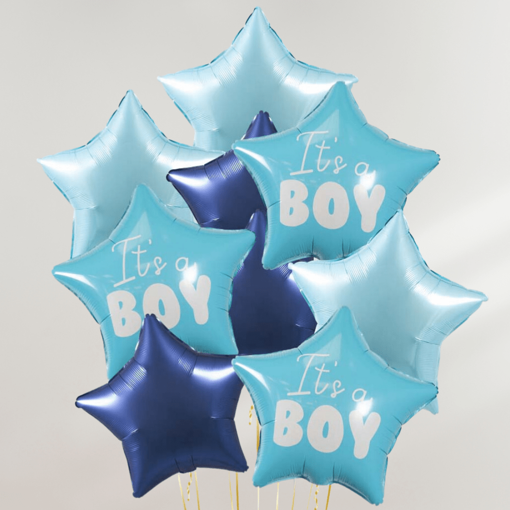 It's a Boy Blå Stjerner Ballongbukett - Ballonglevering.no