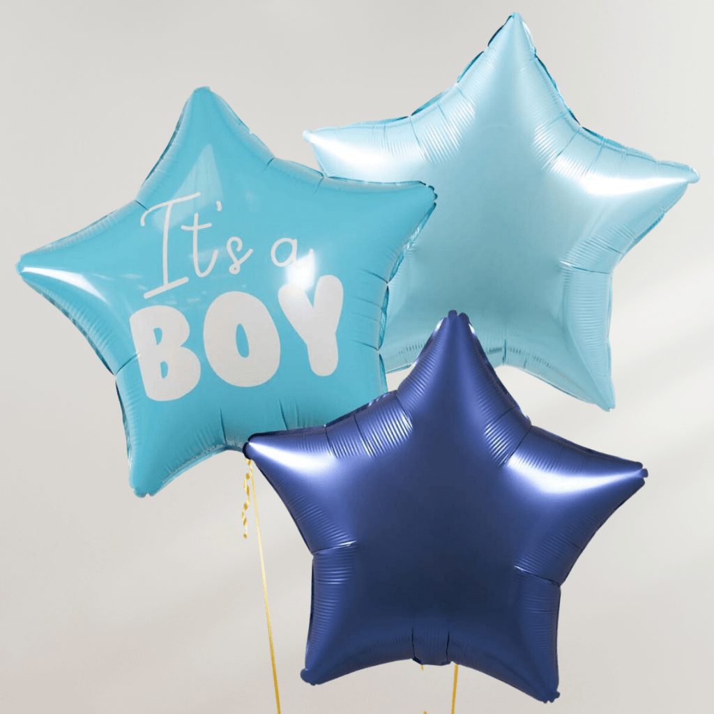 It's a Boy Blå Stjerner Ballongbukett - Ballonglevering.no