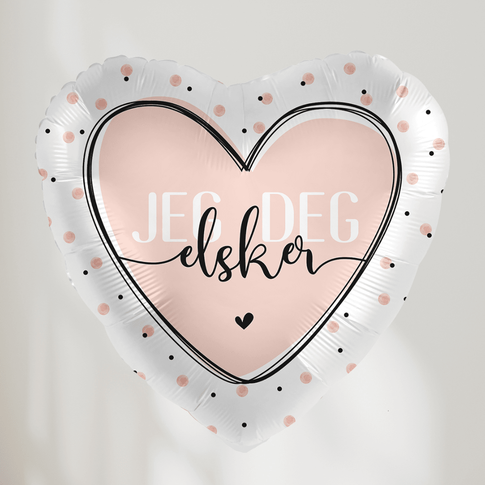 Jeg Elsker Deg Pastell Rosa - Ballonglevering.no