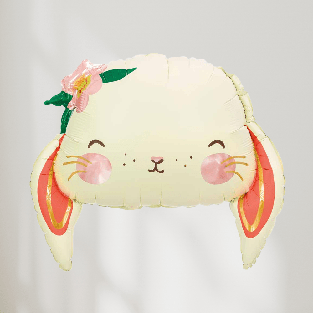 Kanin med blomst Ballong - Ballonglevering.no