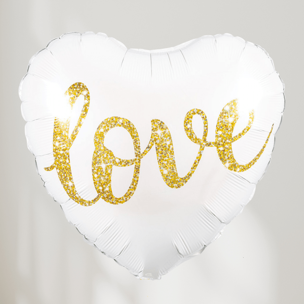 Love Hvit Hjerte Ballong - Ballonglevering.no