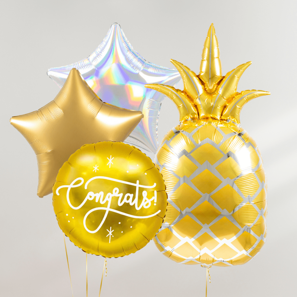 Pineapple Congrats Ballongbukett - Ballonglevering.no