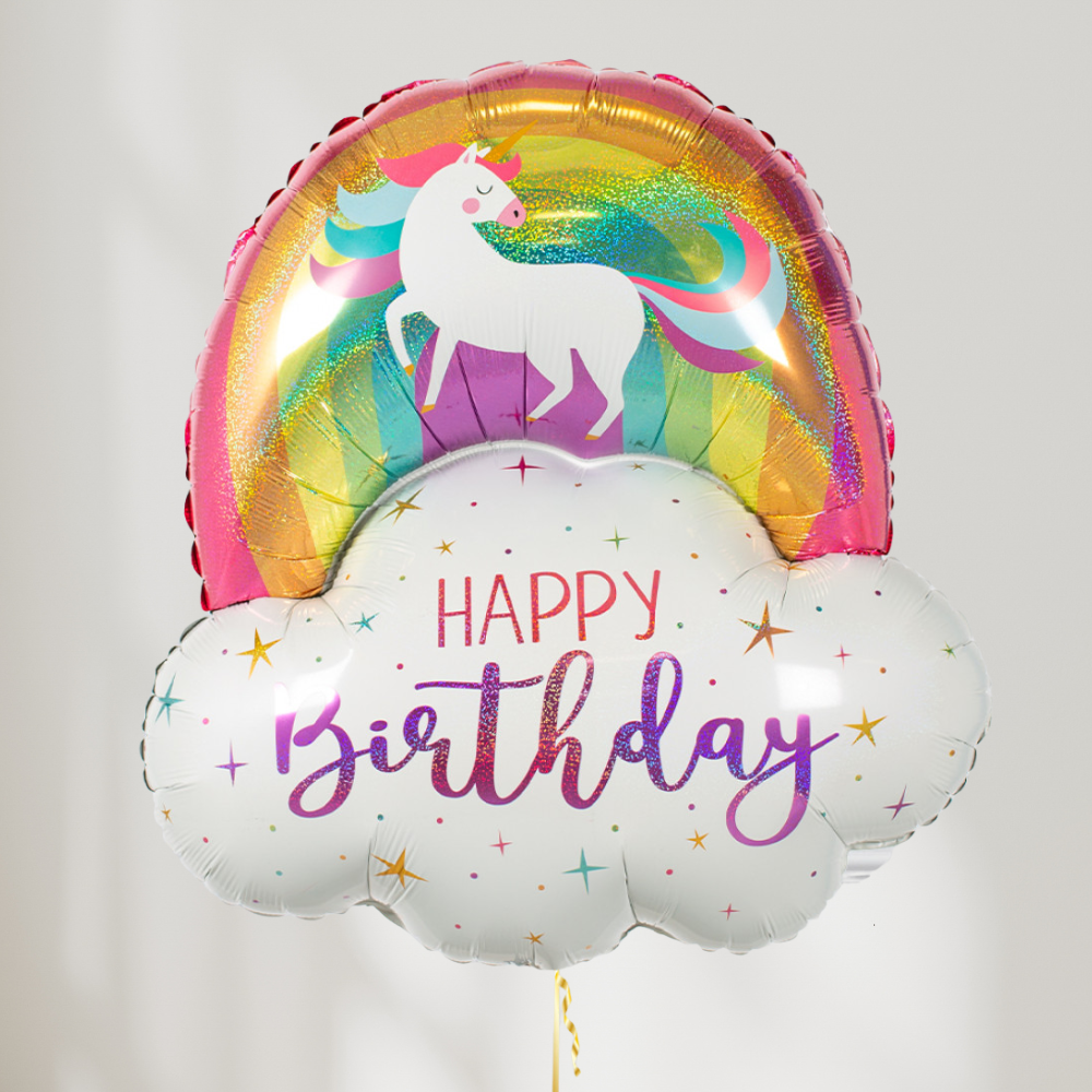 Regnbue Sky Enhjørning Ballong - Ballonglevering.no