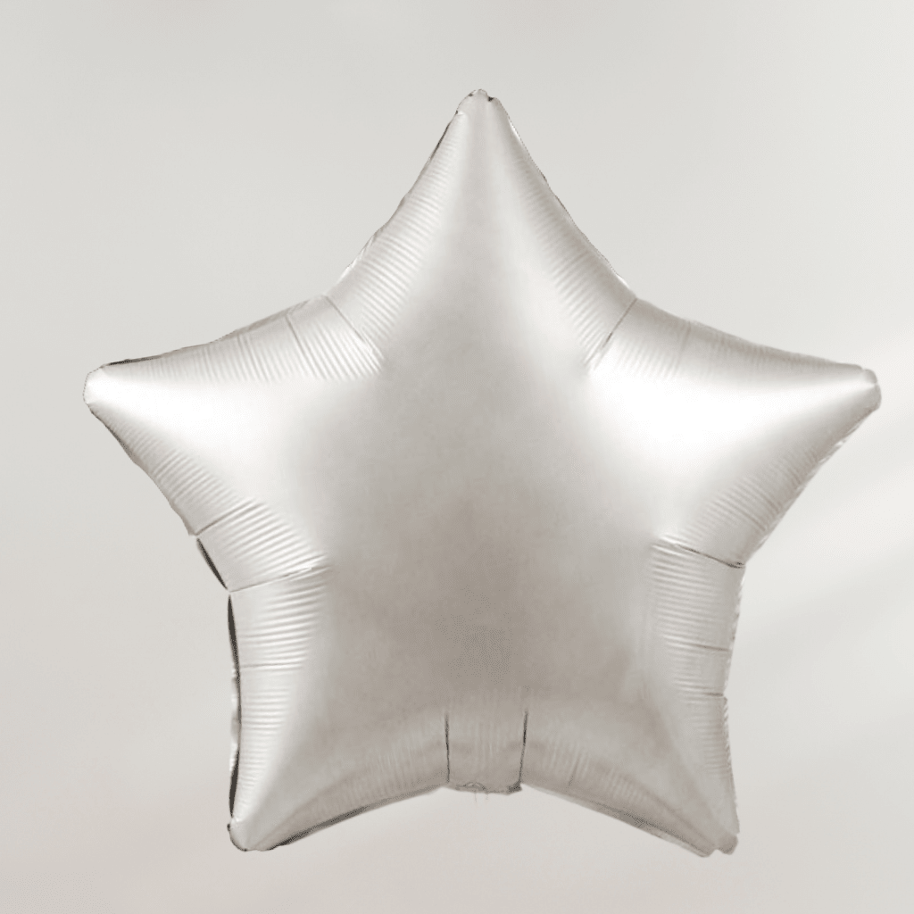 Stjerne Matt Sølv Ballong - Ballonglevering.no