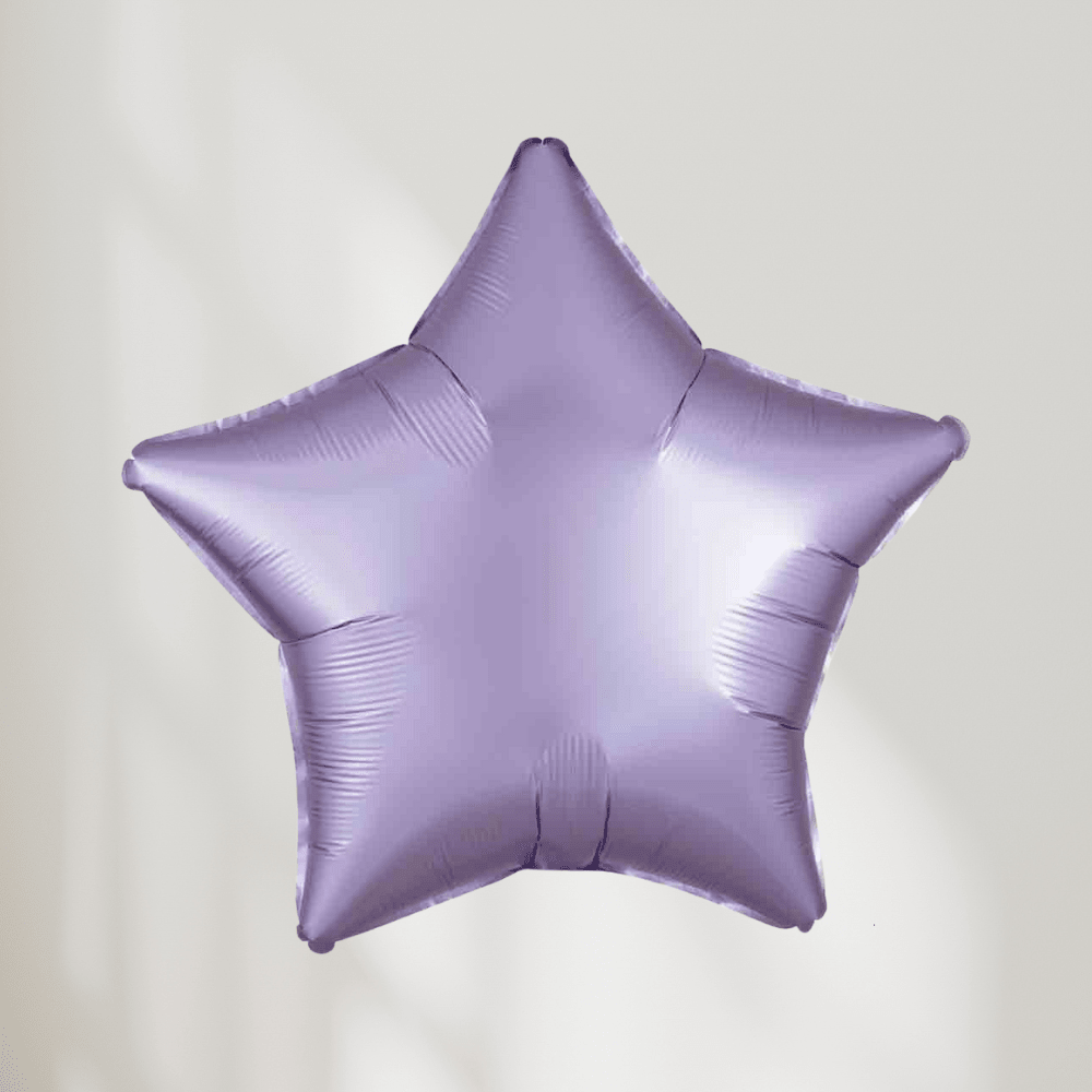 Stjerne Pastell Lilla Satin Luxe - Ballonglevering.no