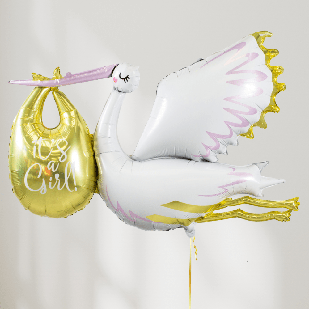 Stork Folieballong Its a Girl - Ballonglevering.no