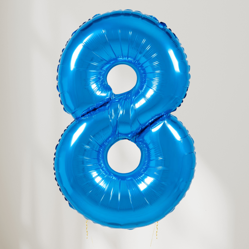 Tallballong Blå - Velg Ditt Tall - Ballonglevering.no