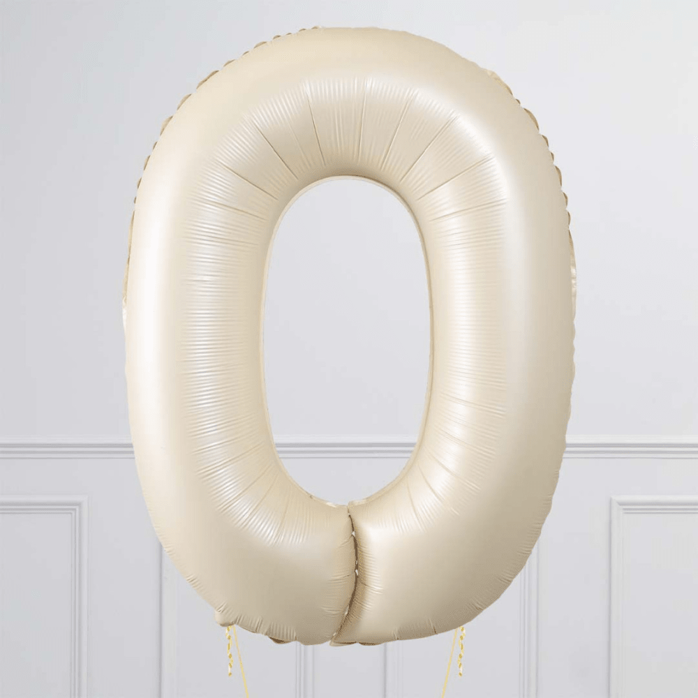 Tallballong Kremhvit - Velg ditt tall - Ballonglevering.no