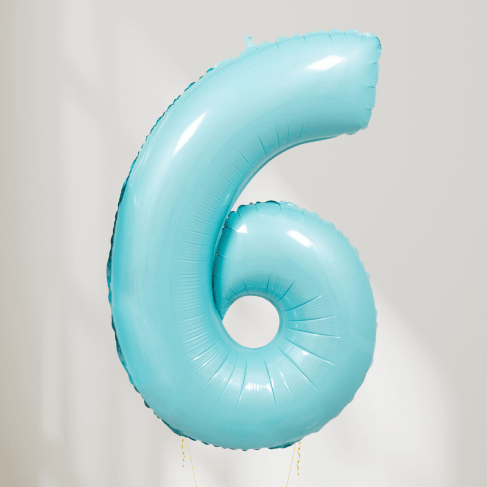 Tallballong Pastell Blå - Velg Ditt Tall - Ballonglevering.no