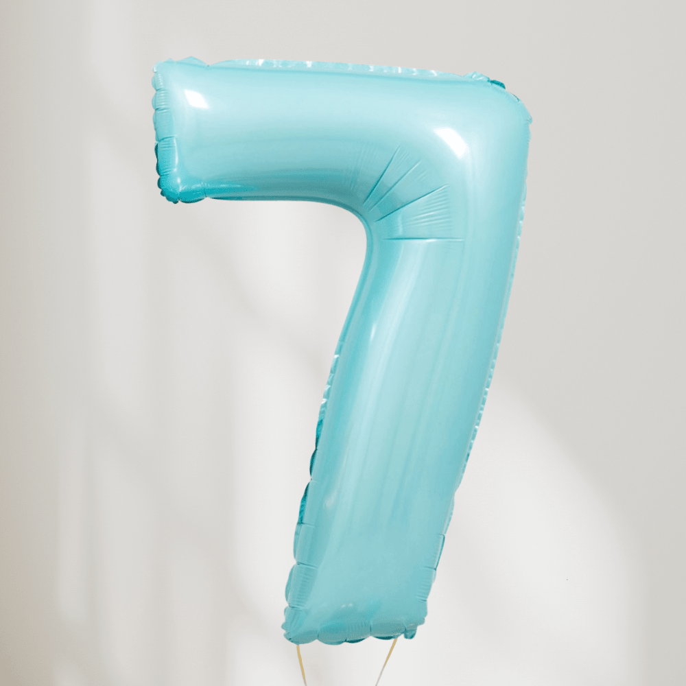 Tallballong Pastell Blå - Velg Ditt Tall - Ballonglevering.no