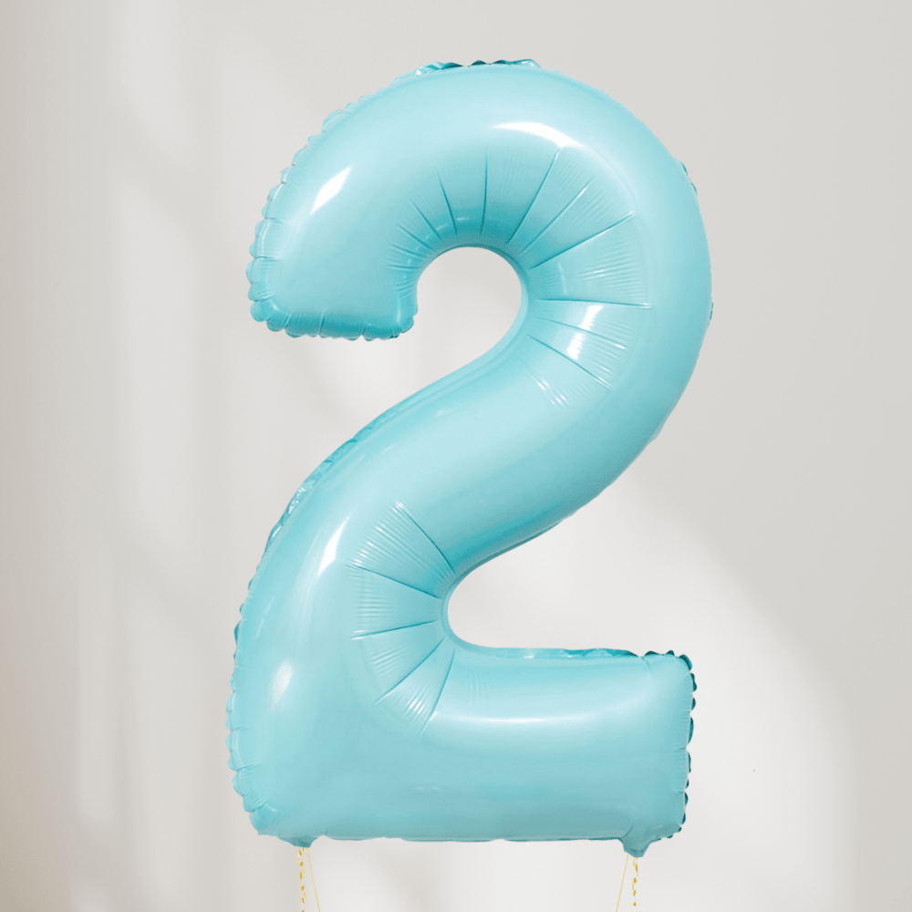 Tallballong Pastell Blå - Velg Ditt Tall - Ballonglevering.no