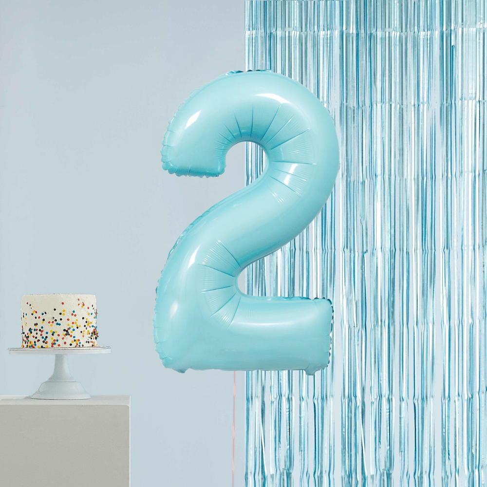 Tallballong Pastell Blå - Velg Ditt Tall - Ballonglevering.no