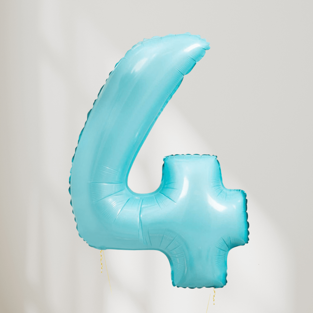 Tallballong Pastell Blå - Velg Ditt Tall - Ballonglevering.no