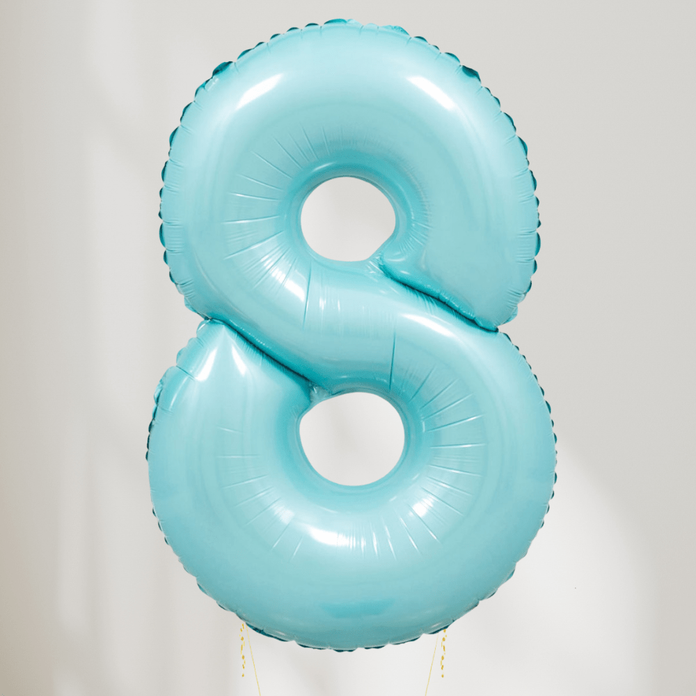 Tallballong Pastell Blå - Velg Ditt Tall - Ballonglevering.no