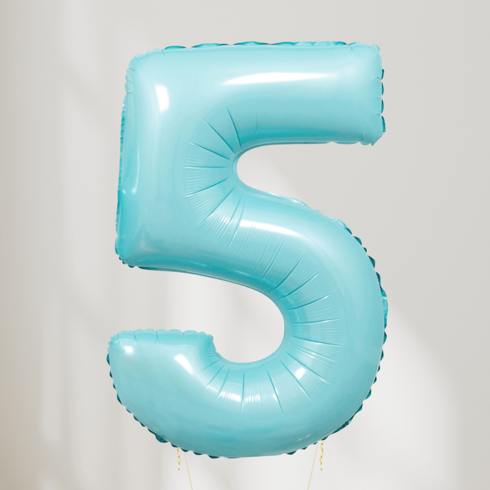 Tallballong Pastell Blå - Velg Ditt Tall - Ballonglevering.no