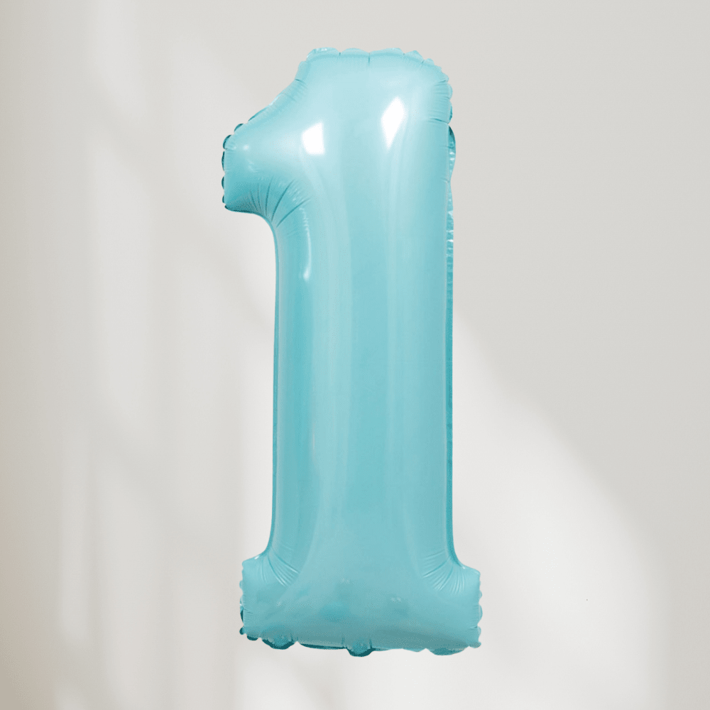 Tallballong Pastell Blå - Velg Ditt Tall - Ballonglevering.no
