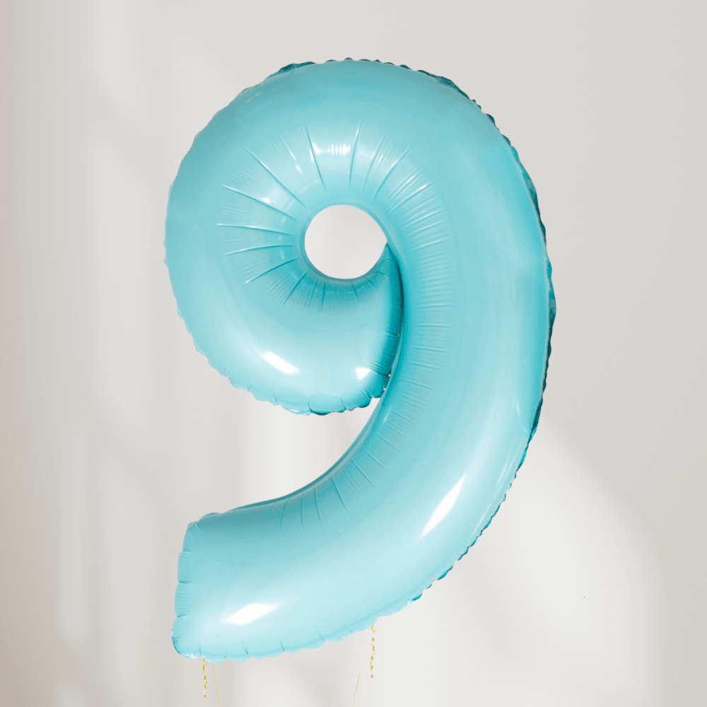 Tallballong Pastell Blå - Velg Ditt Tall - Ballonglevering.no