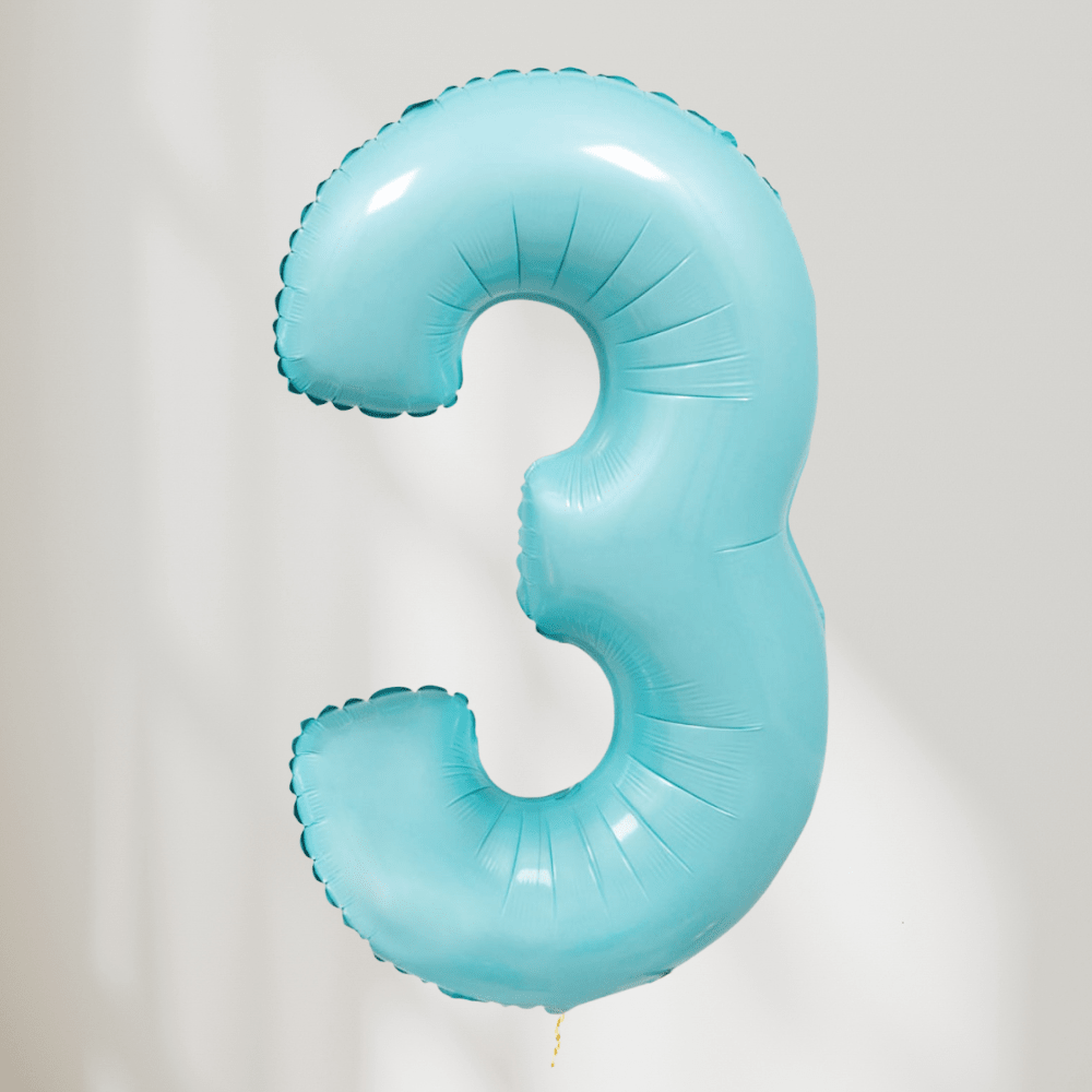 Tallballong Pastell Blå - Velg Ditt Tall - Ballonglevering.no