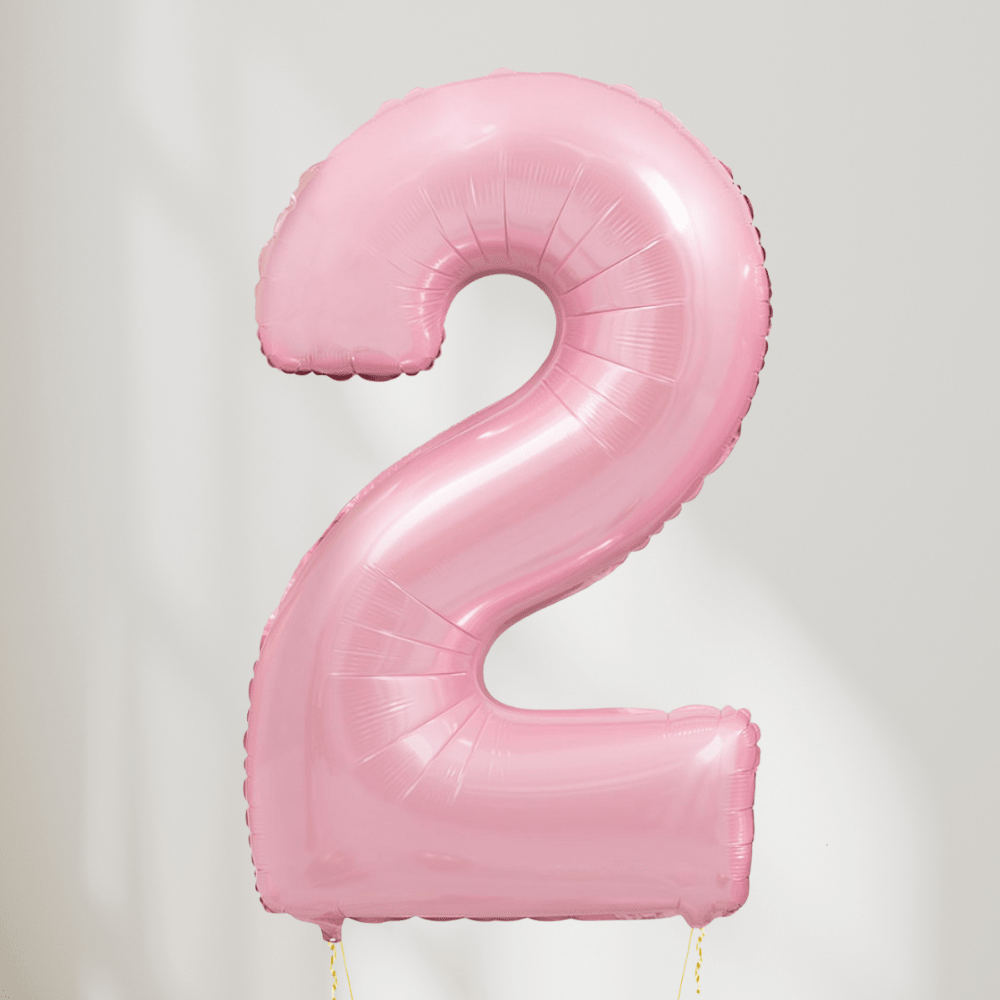 Tallballong Pastell Rosa - Velg Ditt Tall - Ballonglevering.no