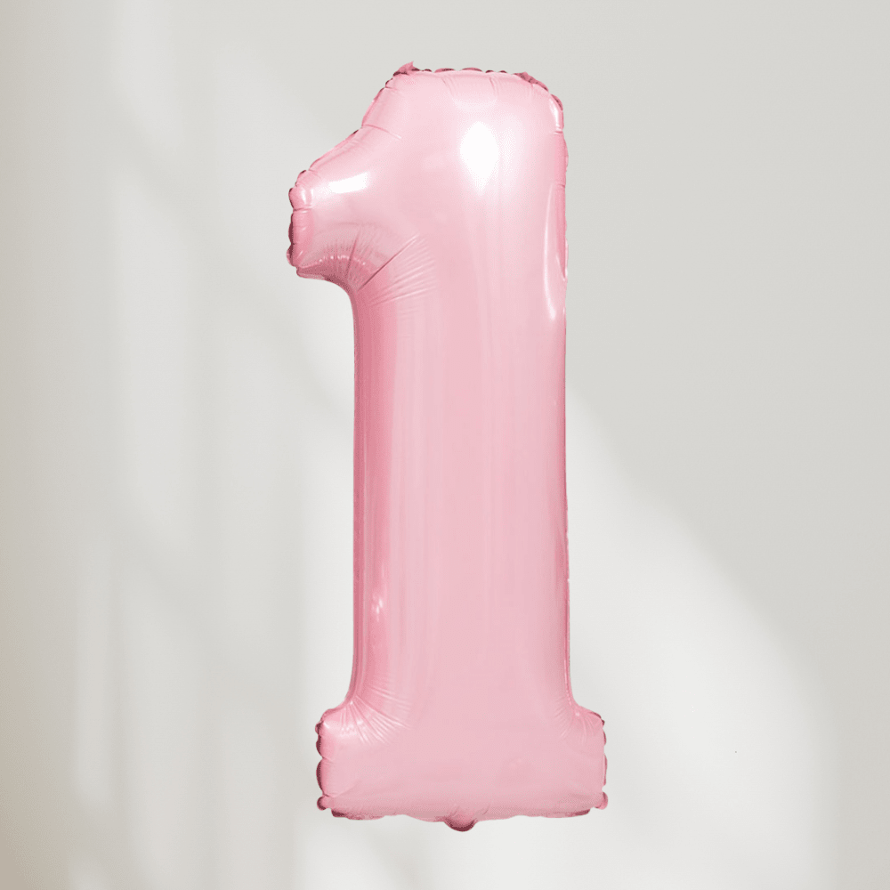 Tallballong Pastell Rosa - Velg Ditt Tall - Ballonglevering.no